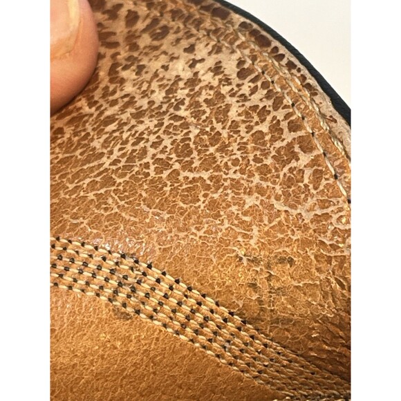 Nocona Cowboy Boots Size 8 E Black Leather Vintage - Picture 13 of 15